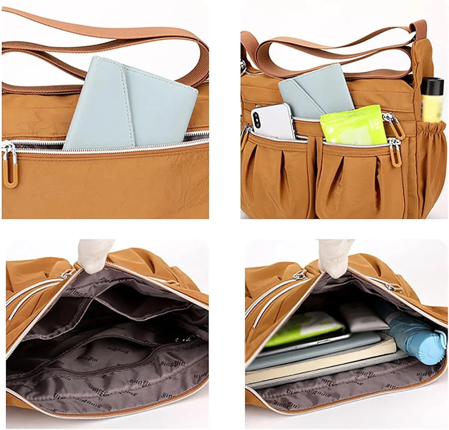 Handbags for Womens Nylon Zipper Tote Bag Capacity Satchel Bags Crossbody Casual Travel Roomy Messenger Bags