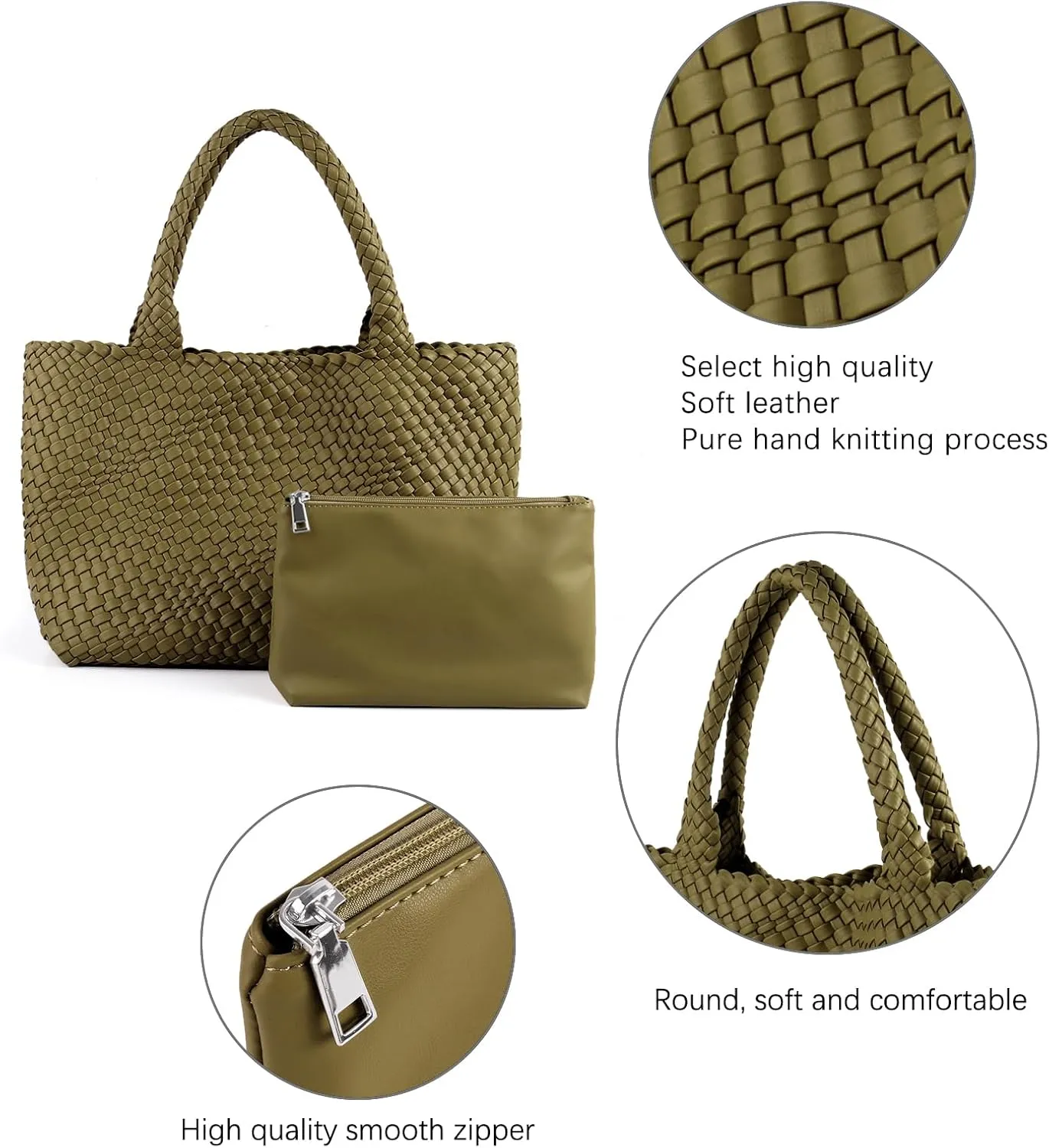 Handmade Woven Bag Satchel Handbag For Women Vegan Leather Tote Bag With Purses Travel Shoulder Bag Underarm Bag
