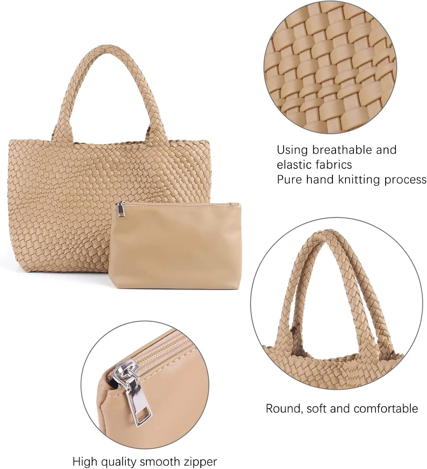 Handmade Woven Bag Satchel Handbag For Women Vegan Leather Tote Bag With Purses Travel Shoulder Bag Underarm Bag
