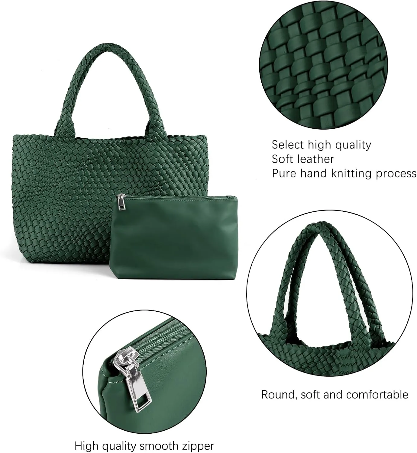 Handmade Woven Bag Satchel Handbag For Women Vegan Leather Tote Bag With Purses Travel Shoulder Bag Underarm Bag