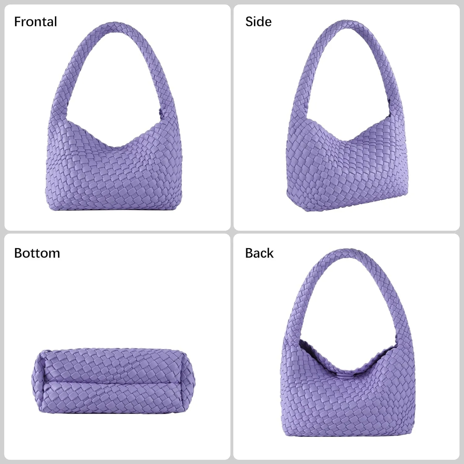 Handmade Woven Tote Bag - Women's Vegan Leather Shoulder Bag With Purses