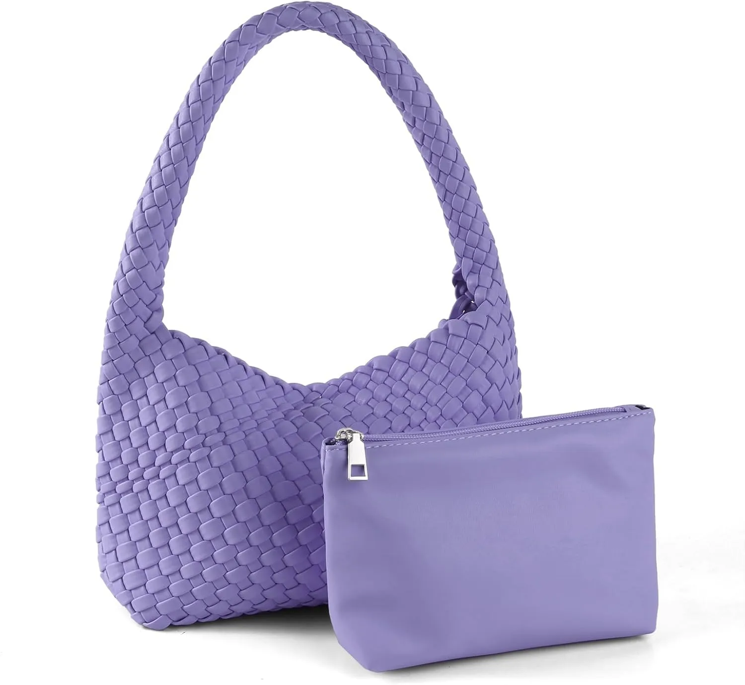 Handmade Woven Tote Bag - Women's Vegan Leather Shoulder Bag With Purses