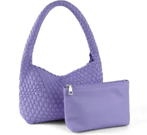 Handmade Woven Tote Bag - Women's Vegan Leather Shoulder Bag With Purses