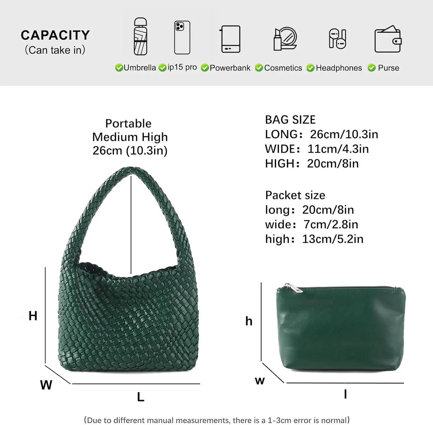 Handmade Woven Tote Bag - Women's Vegan Leather Shoulder Bag With Purses
