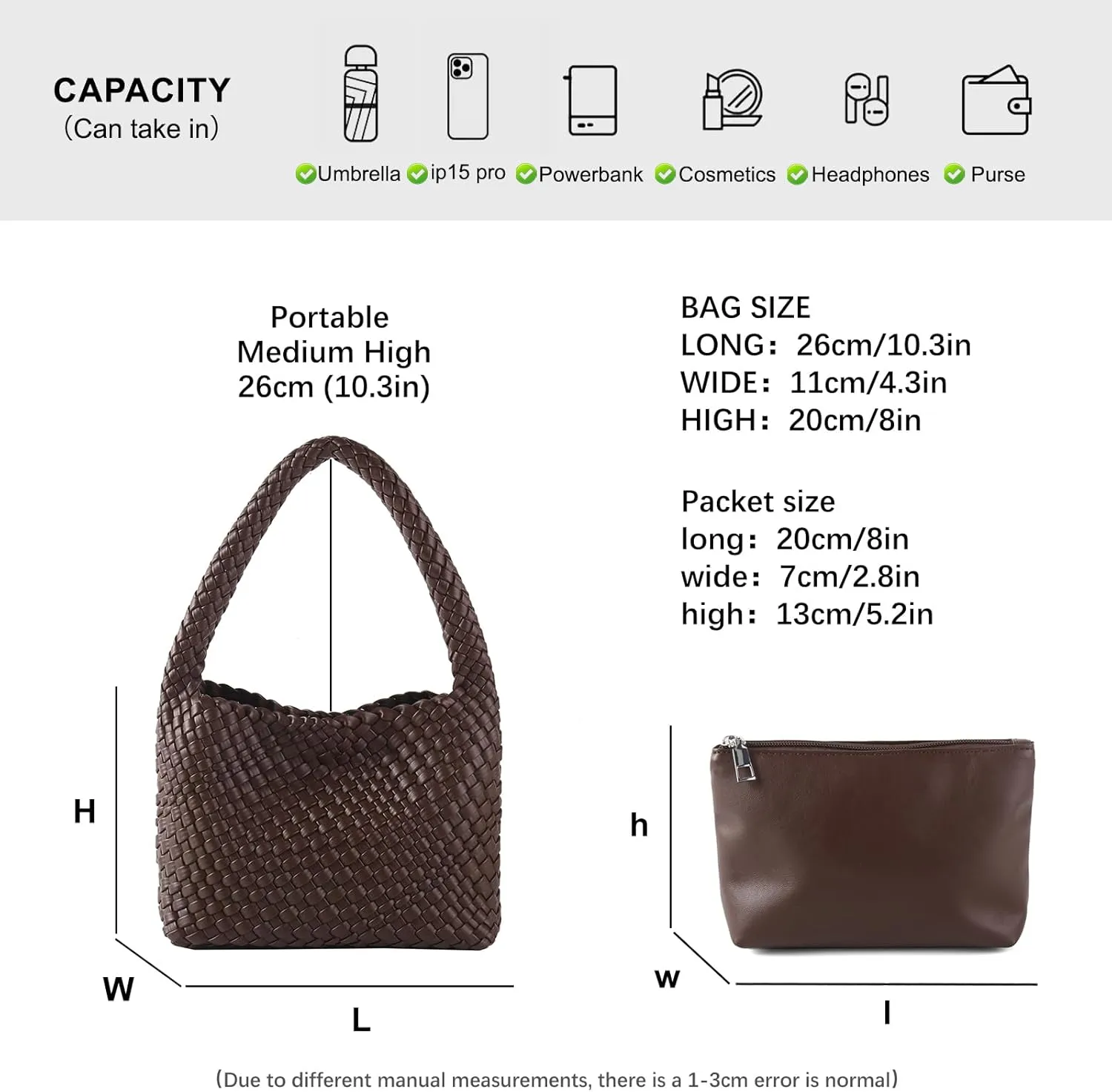 Handmade Woven Tote Bag - Women's Vegan Leather Shoulder Bag With Purses