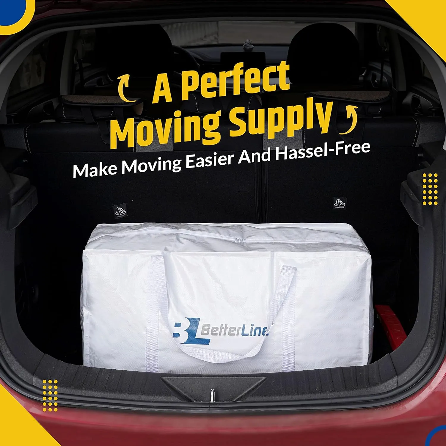 Heavy Duty Moving and Storage Bag,29"x13"x15" Inches Tote with Reinforced Handles,Holds up to 65 lbs.,Tear and Water Resistant,Multi-Purpose and Foldable Double Zipper Polypropylene Bag,Set of 6