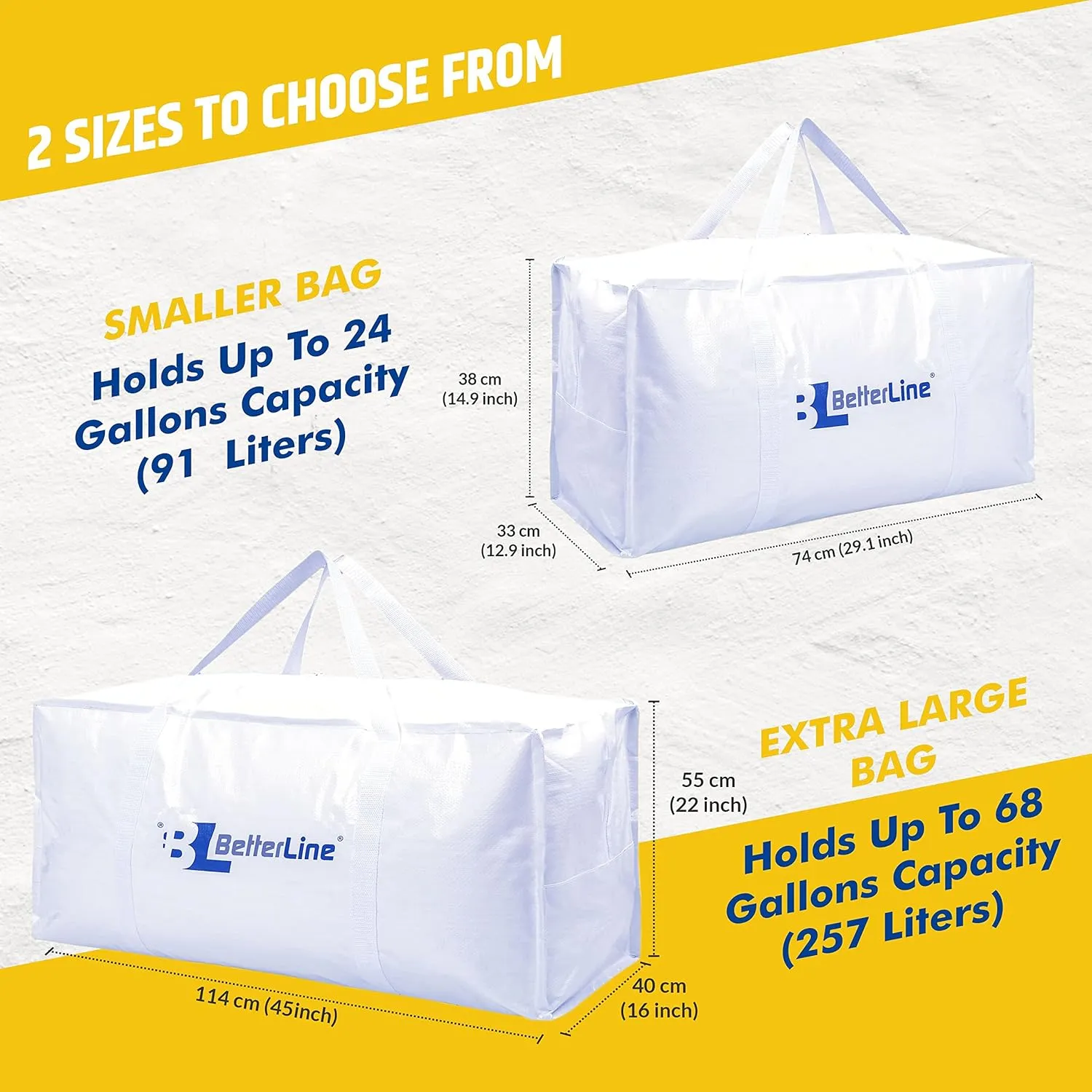 Heavy Duty Moving and Storage Bag,29"x13"x15" Inches Tote with Reinforced Handles,Holds up to 65 lbs.,Tear and Water Resistant,Multi-Purpose and Foldable Double Zipper Polypropylene Bag,Set of 6
