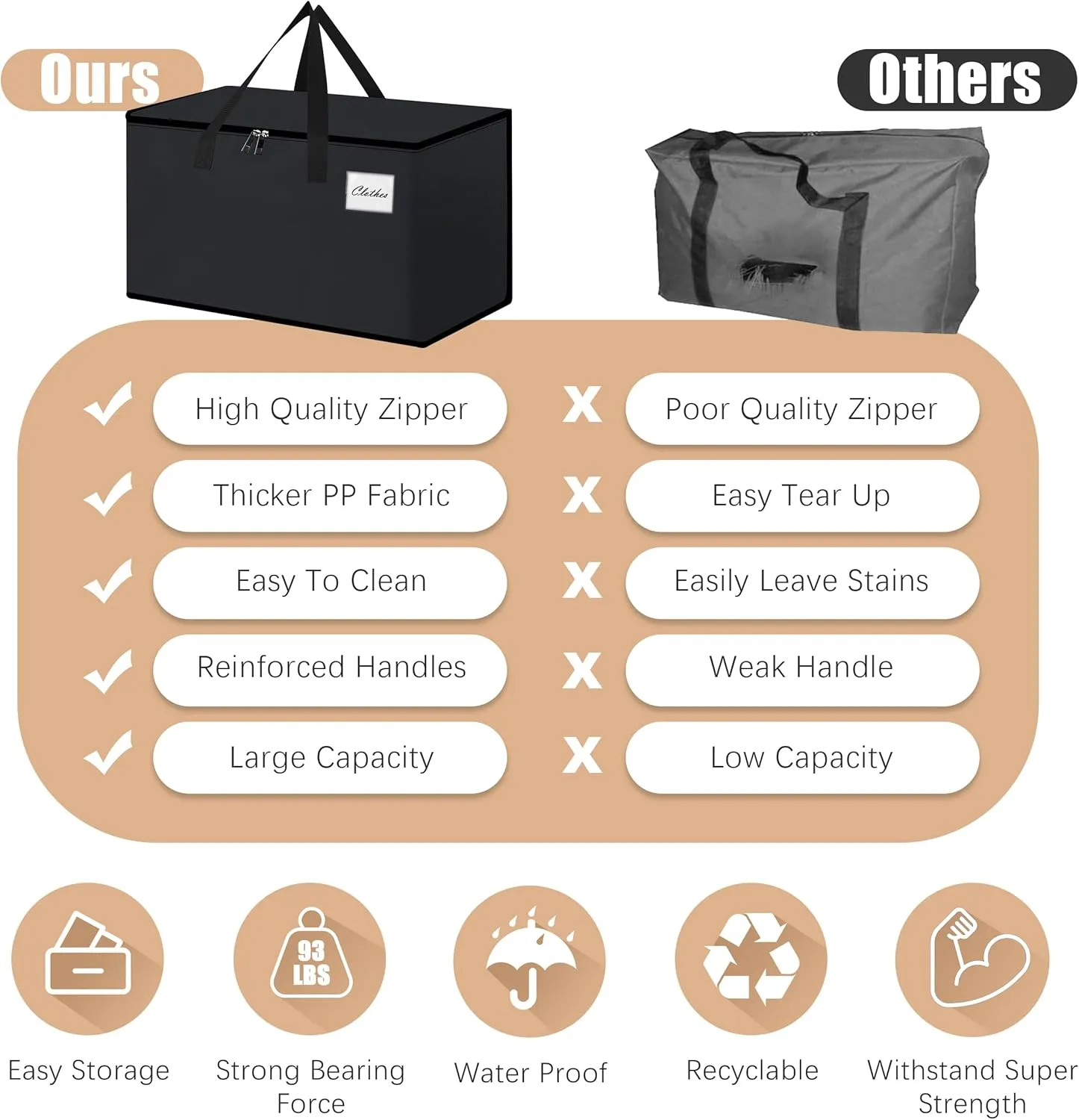 Heavy Duty Moving Bags - Extra Large Packing Bags and Storage Totes, Collapsible and Foldable Option for Moving and Storage, Multicolored, 125 L - 12 Pack