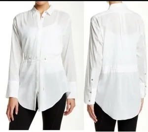 Helmut Lang Women's Belted Button Down Tunic Shirt