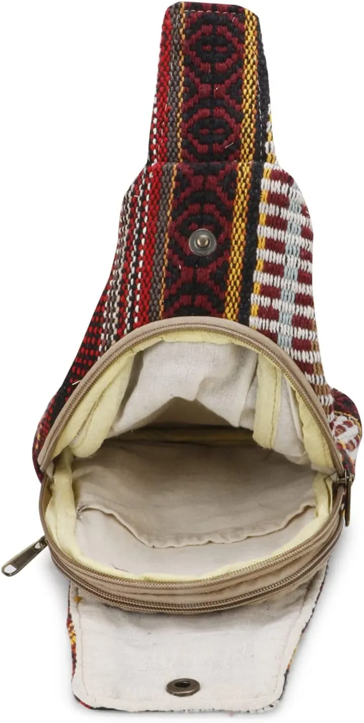 Hemp Sling Backpack- Hemp Cross body Bag- Hemp Shoulder Backpack Adjustable Strap for Men & Women