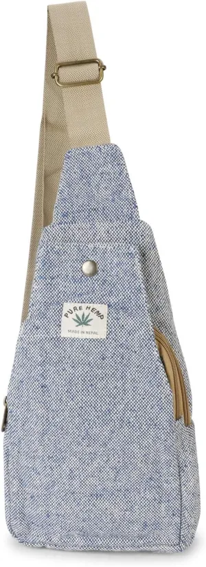 Hemp Sling Backpack- Hemp Cross body Bag- Hemp Shoulder Backpack Adjustable Strap for Men & Women