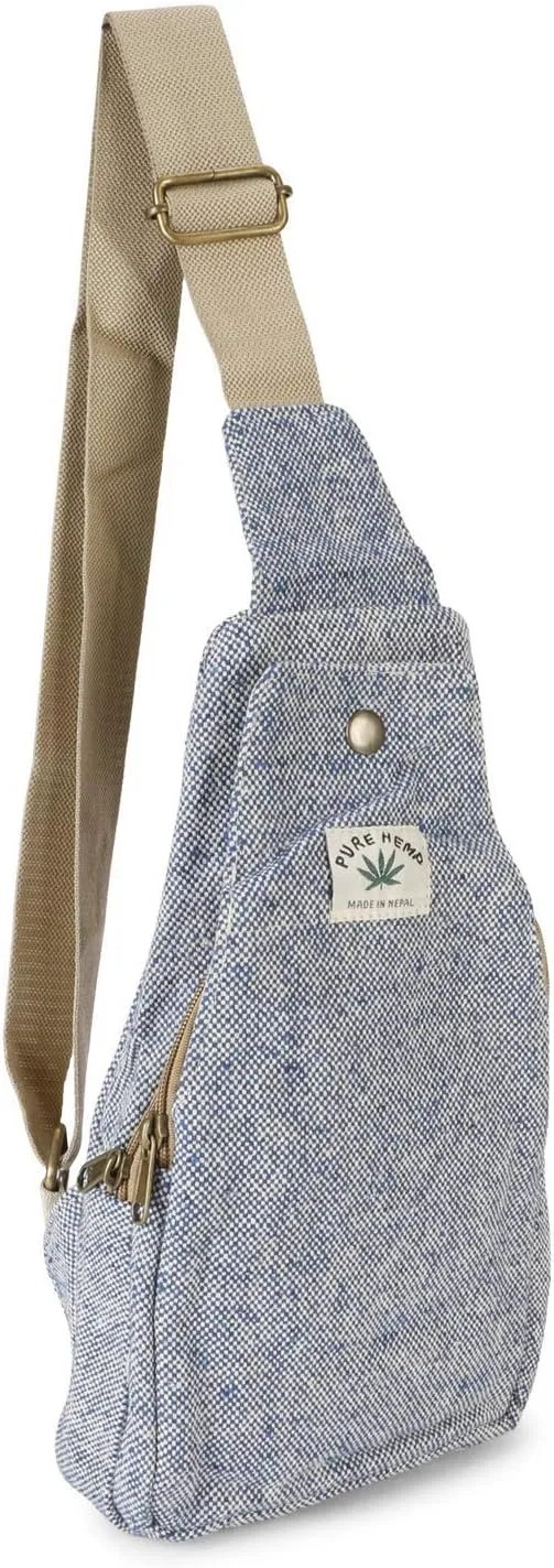 Hemp Sling Backpack- Hemp Cross body Bag- Hemp Shoulder Backpack Adjustable Strap for Men & Women