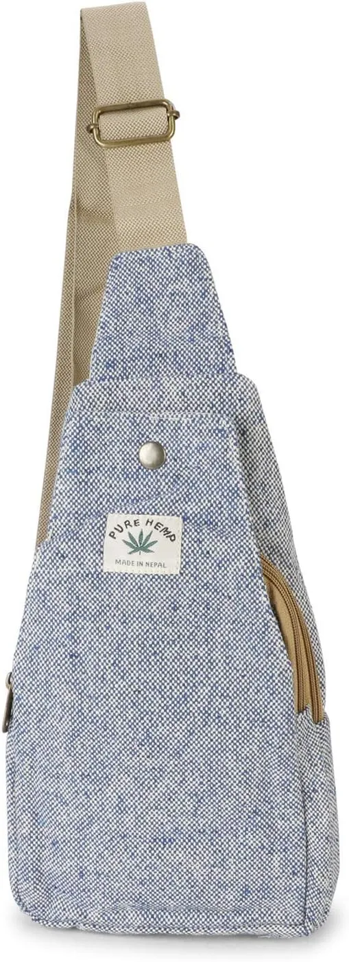 Hemp Sling Backpack- Hemp Cross body Bag- Hemp Shoulder Backpack Adjustable Strap for Men & Women