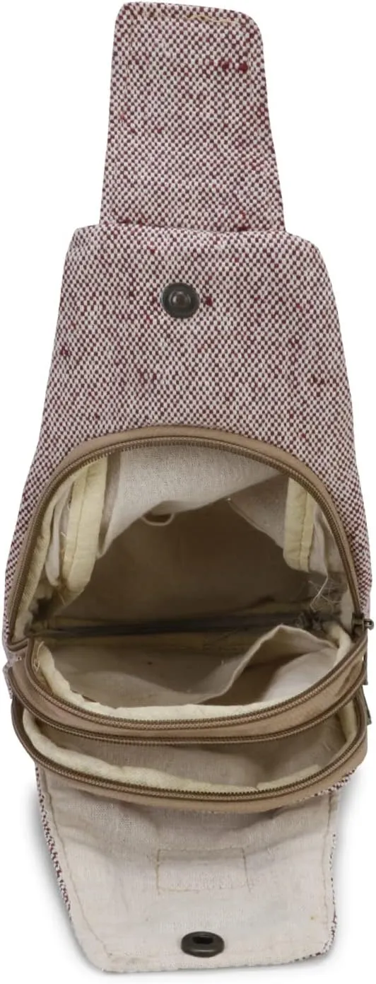 Hemp Sling Backpack- Hemp Cross body Bag- Hemp Shoulder Backpack Adjustable Strap for Men & Women
