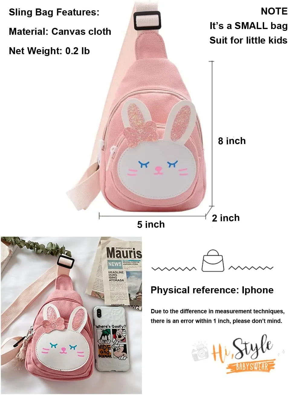 Hiflyer Sling Bag - Kawaii Backpack, Small Sling Bag