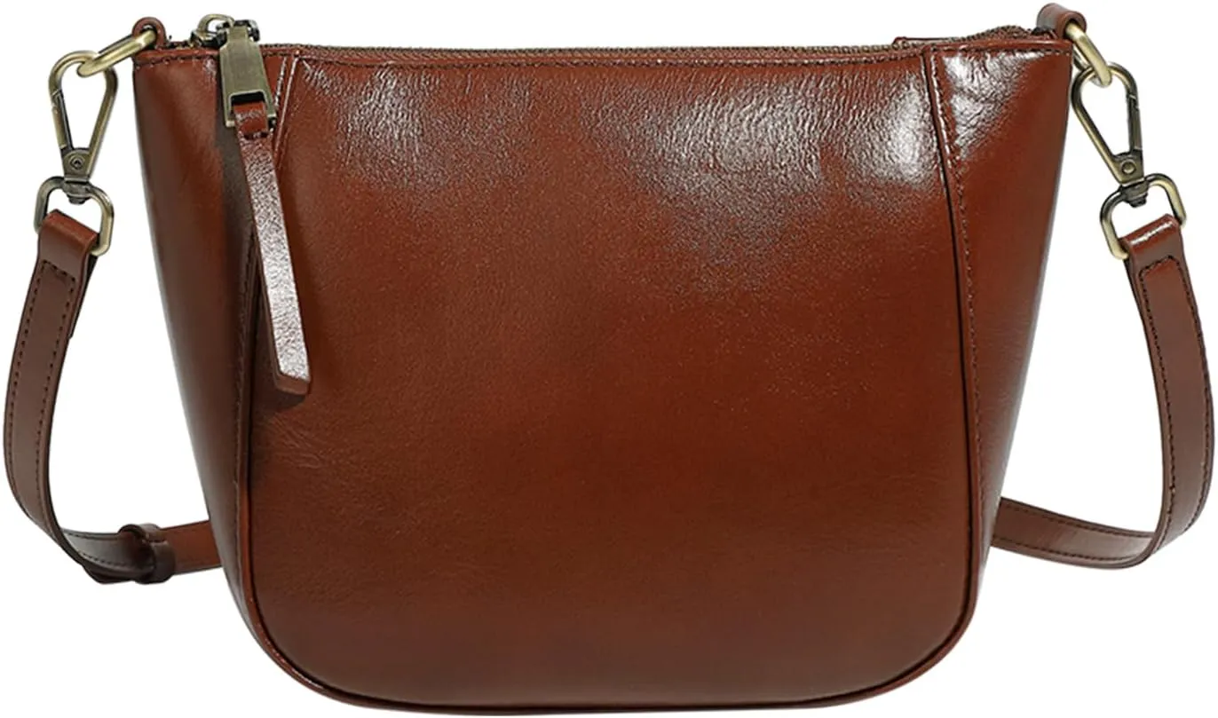 Hobo Bags for Women, Genuine Leather Crossbody Purse with Adjustable Strap, Lightweight Shoulder Bag