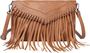 Hoce Women’s Leather Fringe Messenger Bag Large Hobo Crossbody Tassel Shoulder Bags, Gift for Mom Wife Girlfriend