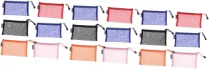 Homoyoyo 3sets 6 Pcs Zipper Mesh Pouch Multipurpose Travel Bags for Cosmetics Office and School Supplies Pencil Pen Bag for Organization and Convenience 6pcs*3