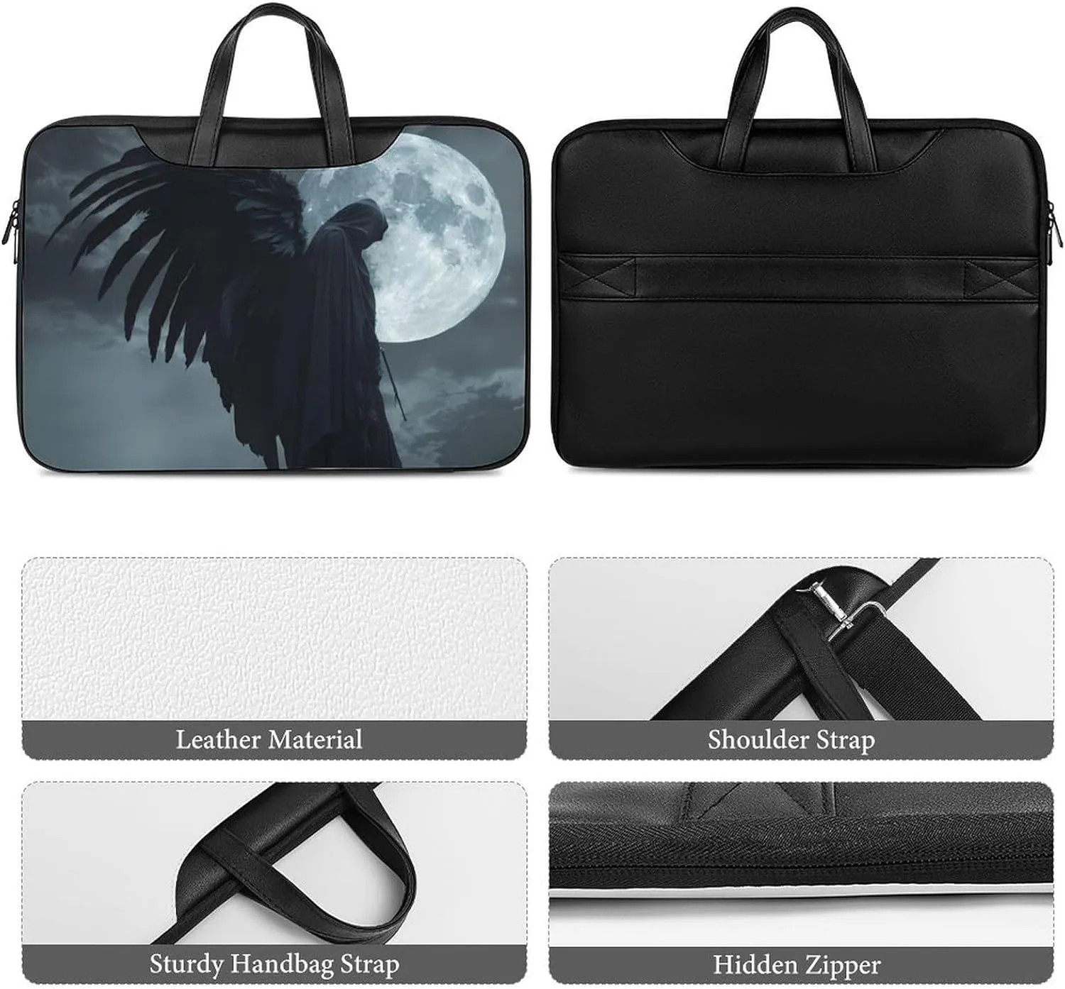 Horror Vampire Devil Grim Reaper Laptop Tote Bag Waterproof Computer Carrying Case Business Office Briefcase