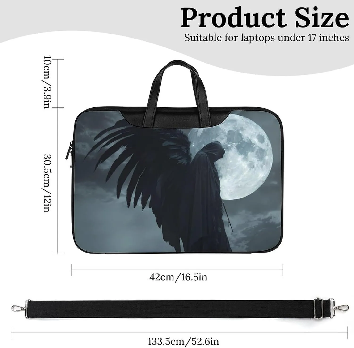 Horror Vampire Devil Grim Reaper Laptop Tote Bag Waterproof Computer Carrying Case Business Office Briefcase