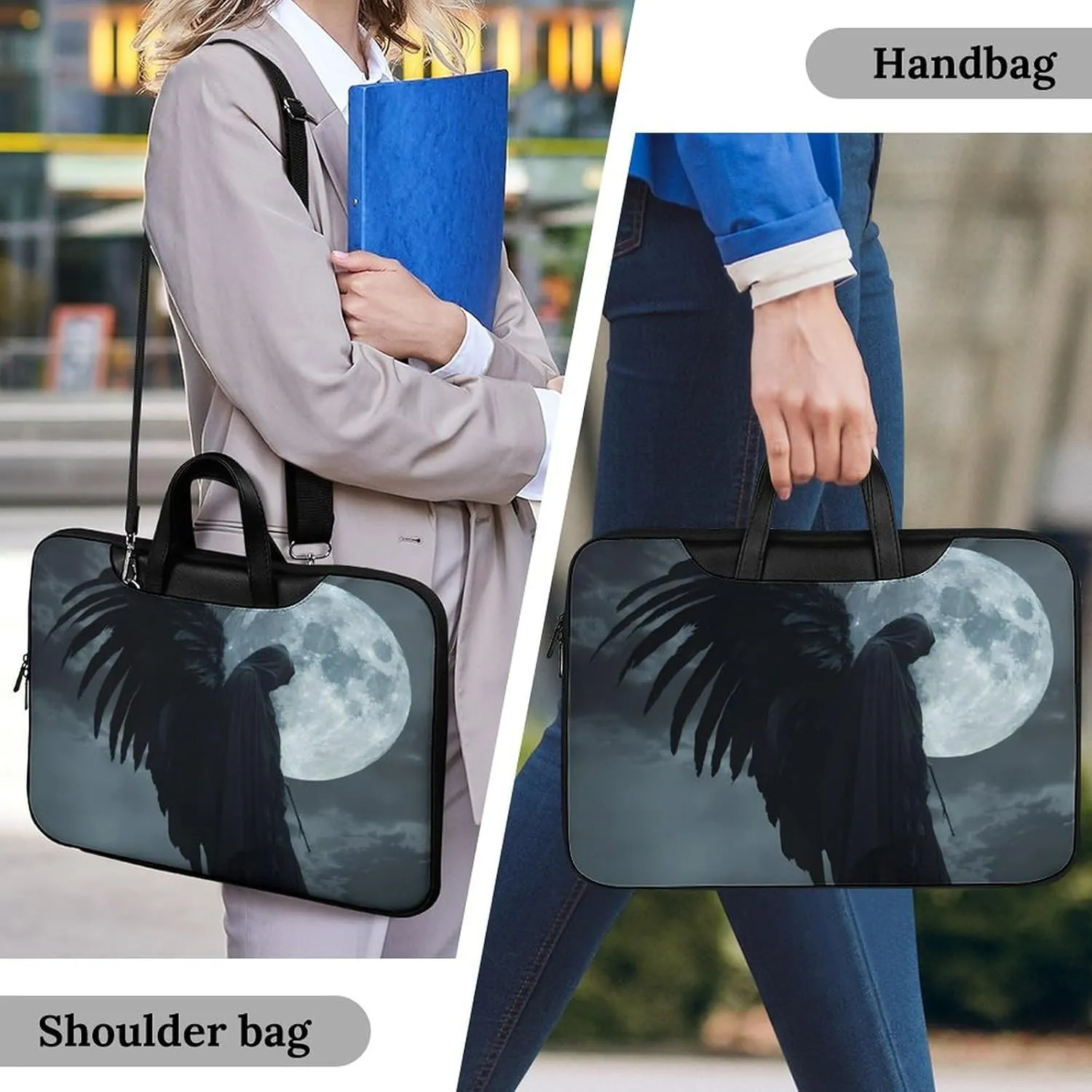 Horror Vampire Devil Grim Reaper Laptop Tote Bag Waterproof Computer Carrying Case Business Office Briefcase