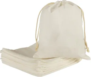 HRX Package 20pcs Muslin Bags 8x10 inches, Cotton Drawstring Bag Fabric Gift Pouches Sachet for Jewelry Party Favors Wrapping DIY
