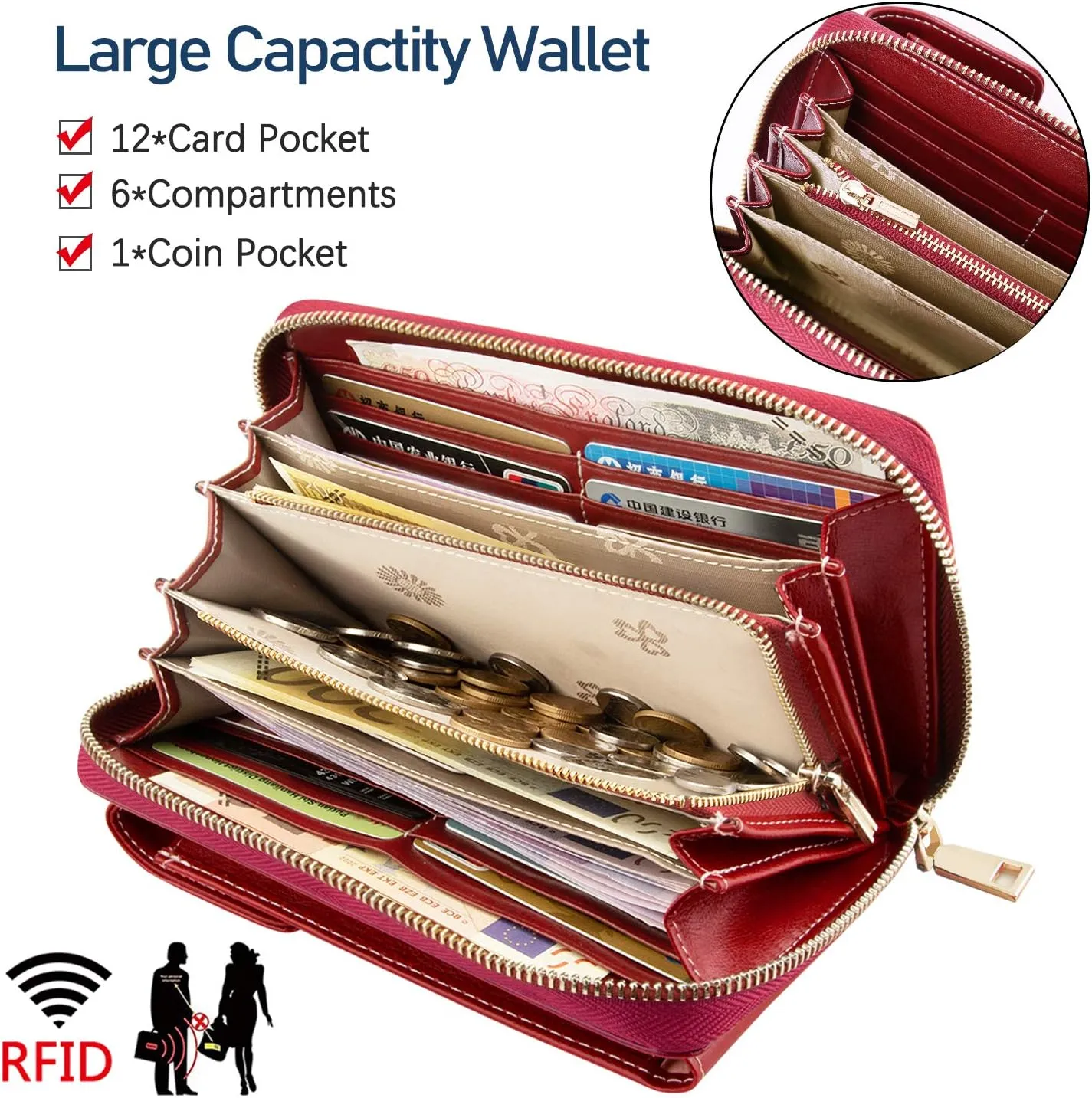 HUANLANG Small Crossbody Phone Bags for Women Leather Cell Phone Purse Wallet