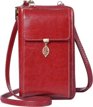 HUANLANG Small Crossbody Phone Bags for Women Leather Cell Phone Purse Wallet
