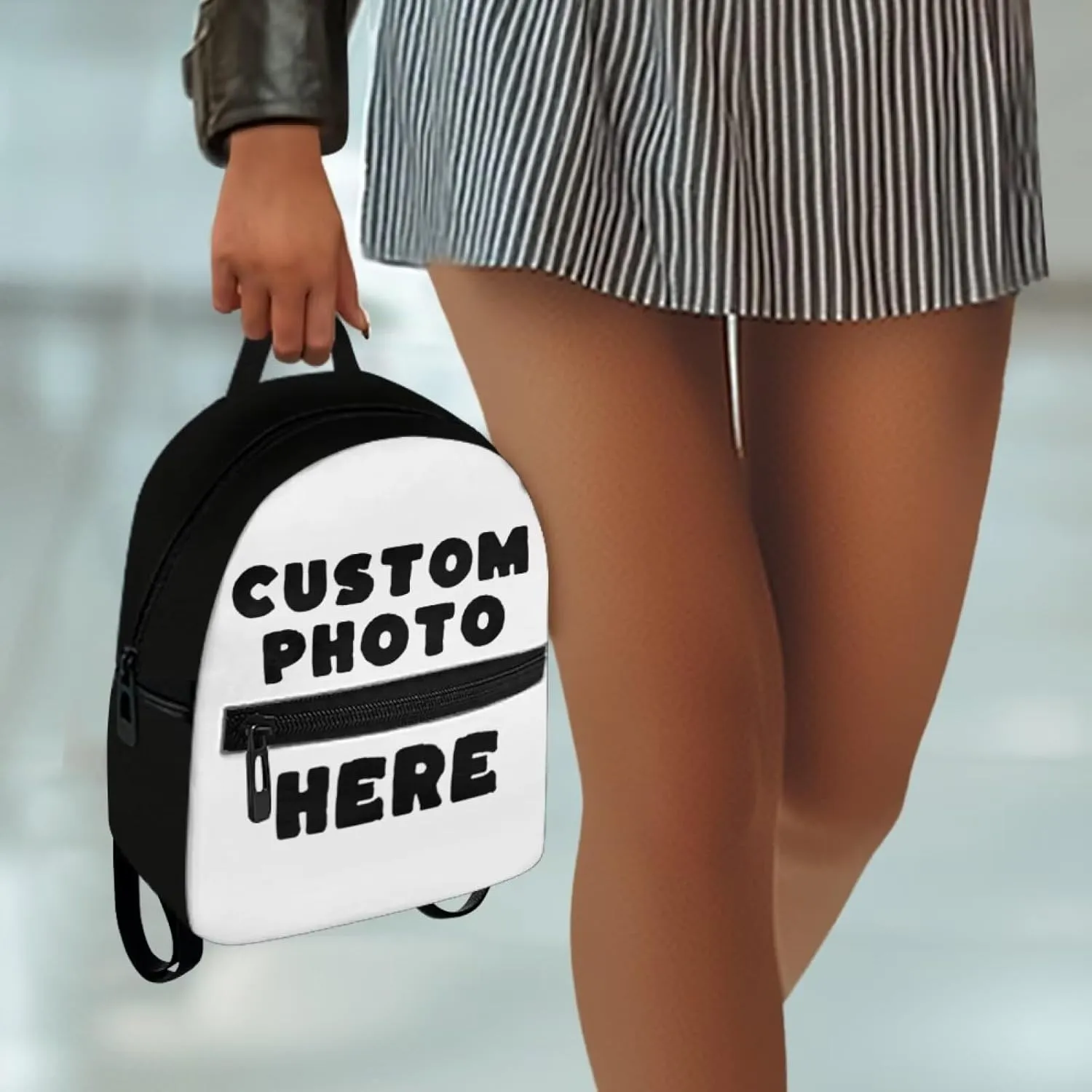 HUGS IDEA Custom Backpack for Women Add Your Image Custom Mini Backpack for Work Fashion Cell Phone Backpack for Women Custom Birthday Gifts for Women Teen Girls