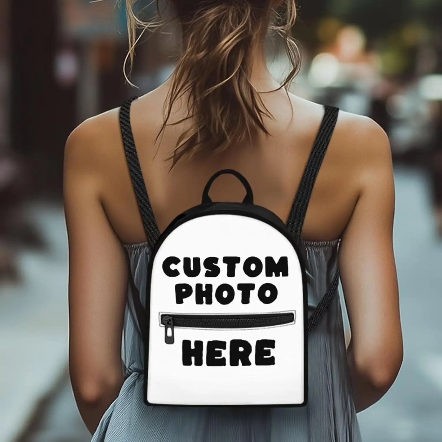 HUGS IDEA Custom Backpack for Women Add Your Image Custom Mini Backpack for Work Fashion Cell Phone Backpack for Women Custom Birthday Gifts for Women Teen Girls