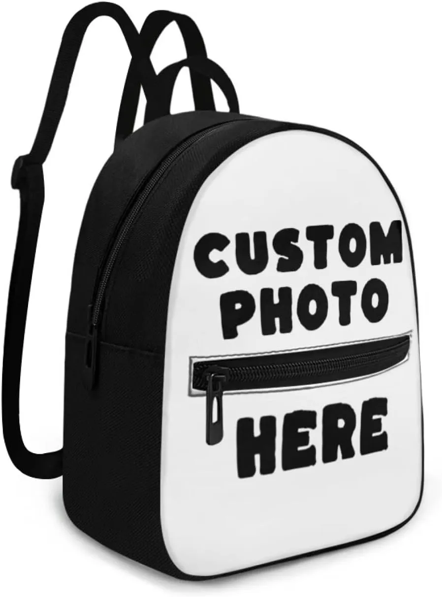 HUGS IDEA Custom Backpack for Women Add Your Image Custom Mini Backpack for Work Fashion Cell Phone Backpack for Women Custom Birthday Gifts for Women Teen Girls