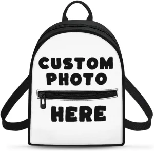 HUGS IDEA Custom Backpack for Women Add Your Image Custom Mini Backpack for Work Fashion Cell Phone Backpack for Women Custom Birthday Gifts for Women Teen Girls