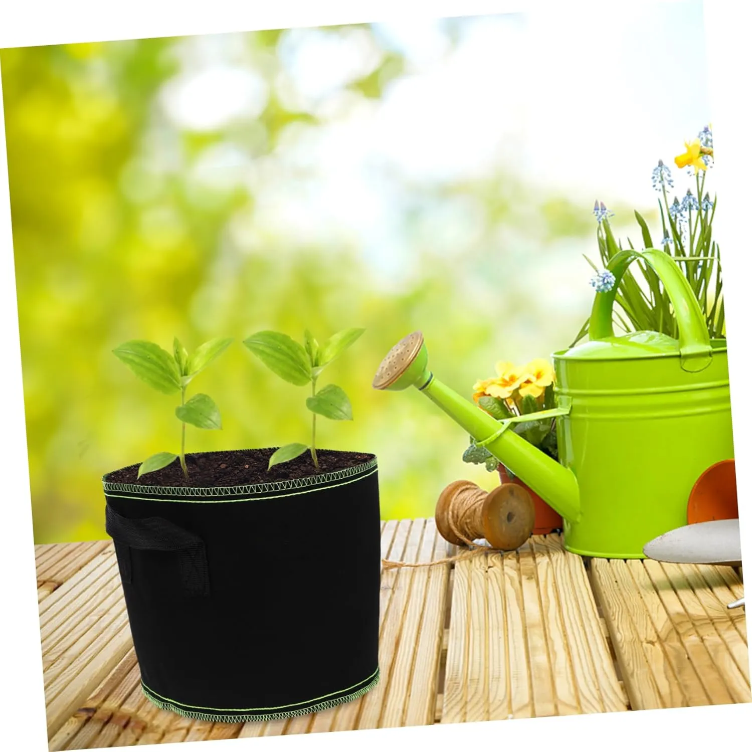 Indoor/Outdoor Planting Bags 5pcs 10 Gallon Grow Bags Non-Woven for Vegetable Fruit Potato Root Formation Drainage