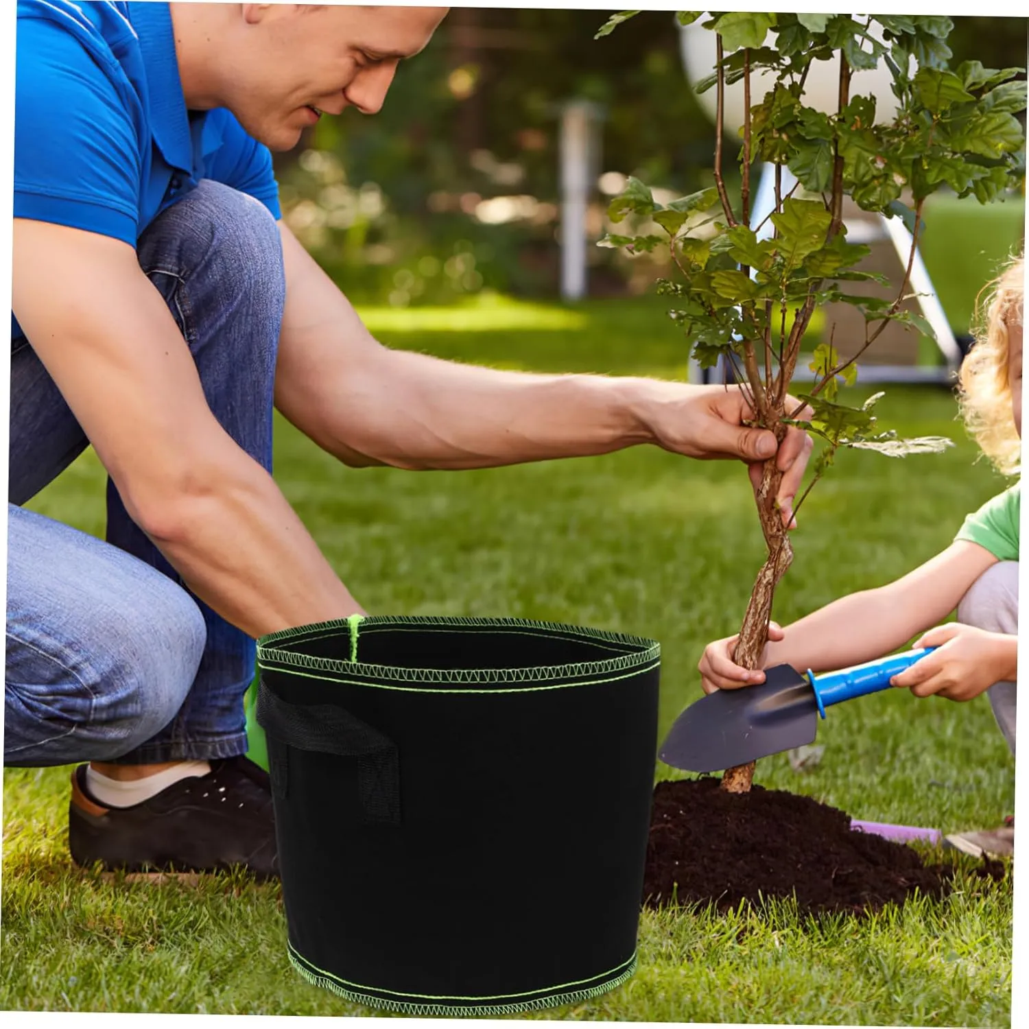 Indoor/Outdoor Planting Bags 5pcs 10 Gallon Grow Bags Non-Woven for Vegetable Fruit Potato Root Formation Drainage