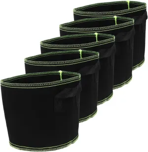 Indoor/Outdoor Planting Bags 5pcs 10 Gallon Grow Bags Non-Woven for Vegetable Fruit Potato Root Formation Drainage