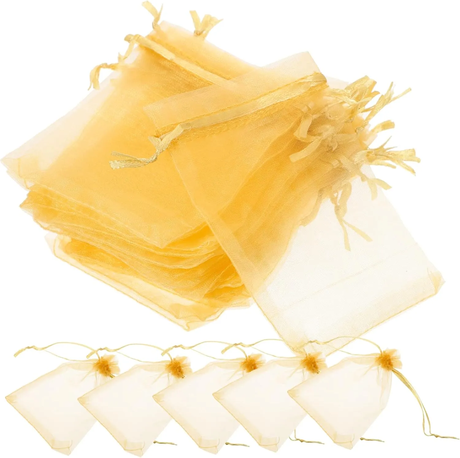 Ipetboom 100Pcs Portable Decorative Organza Bags with Drawstring for Party Favors Sheer present Bags for Weddings Birthdays and Special Events