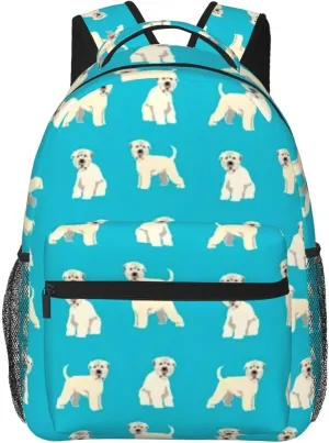 Irish Wheaten Terrier Dog Backpack Laptop Backpack Sports Travel Shoulder bag Light casual backpack