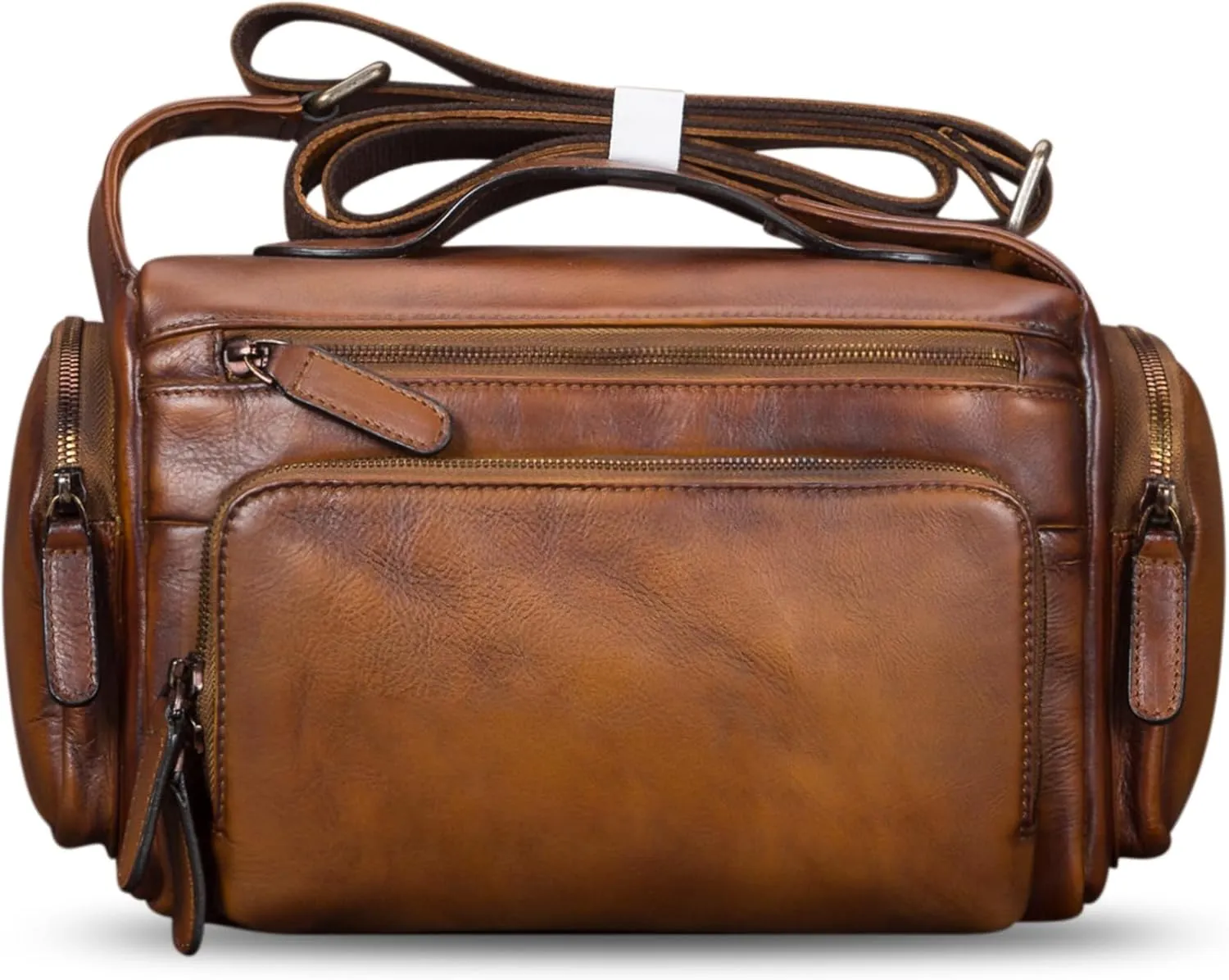 IVTG Genuine Leather Messenger Bag for Men Crossbody Shoulder Pack Satchel Casual Sling Daypack Work Business Daypack