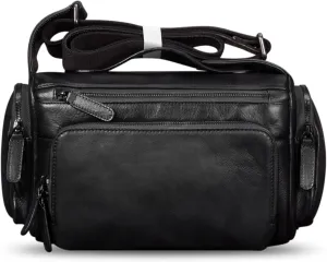 IVTG Genuine Leather Messenger Bag for Men Crossbody Shoulder Pack Satchel Casual Sling Daypack Work Business Daypack
