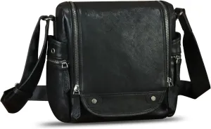 IVTG Genuine Leather Purse and Messenger Bag for Men Leather Shoulder Bag Crossbody Bag Satchel Purse Briefcase with Strap