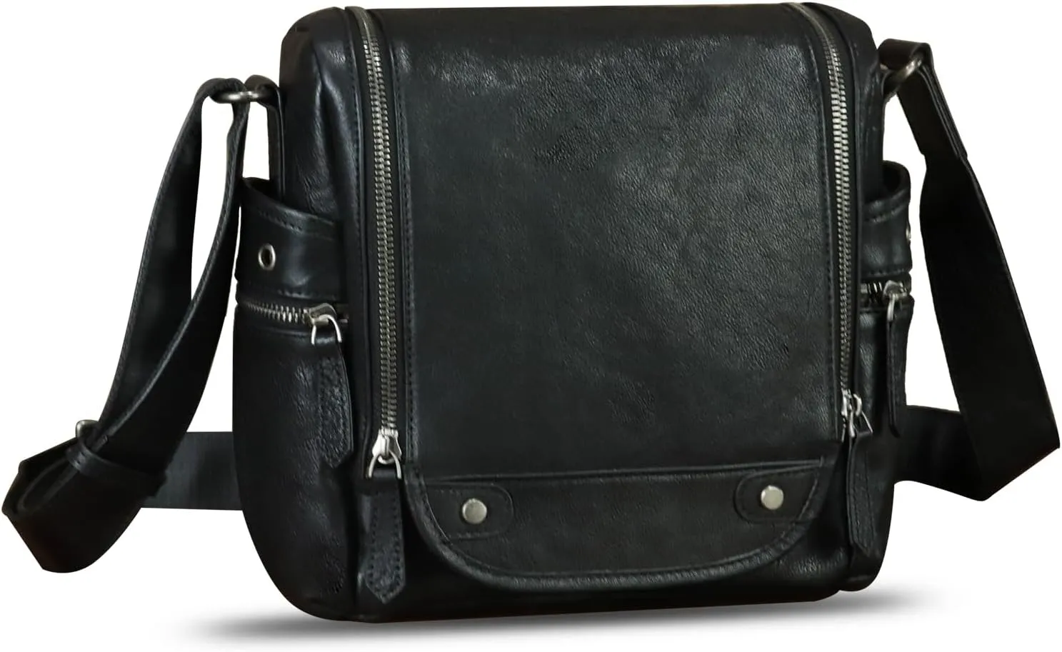 IVTG Genuine Leather Purse and Messenger Bag for Men Leather Shoulder Bag Crossbody Bag Satchel Purse Briefcase with Strap