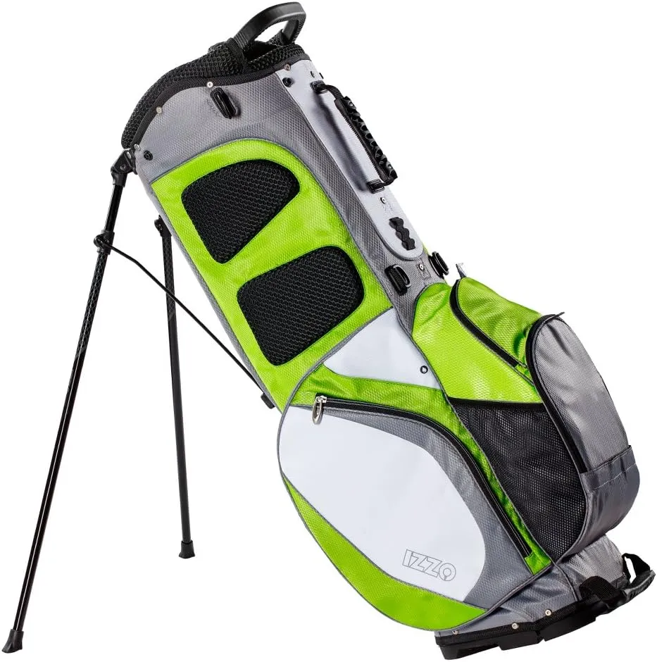 IZZO Golf Versa Ultra-Lite Stand Golf Bag with Exclusive Features, Red/White/Blue