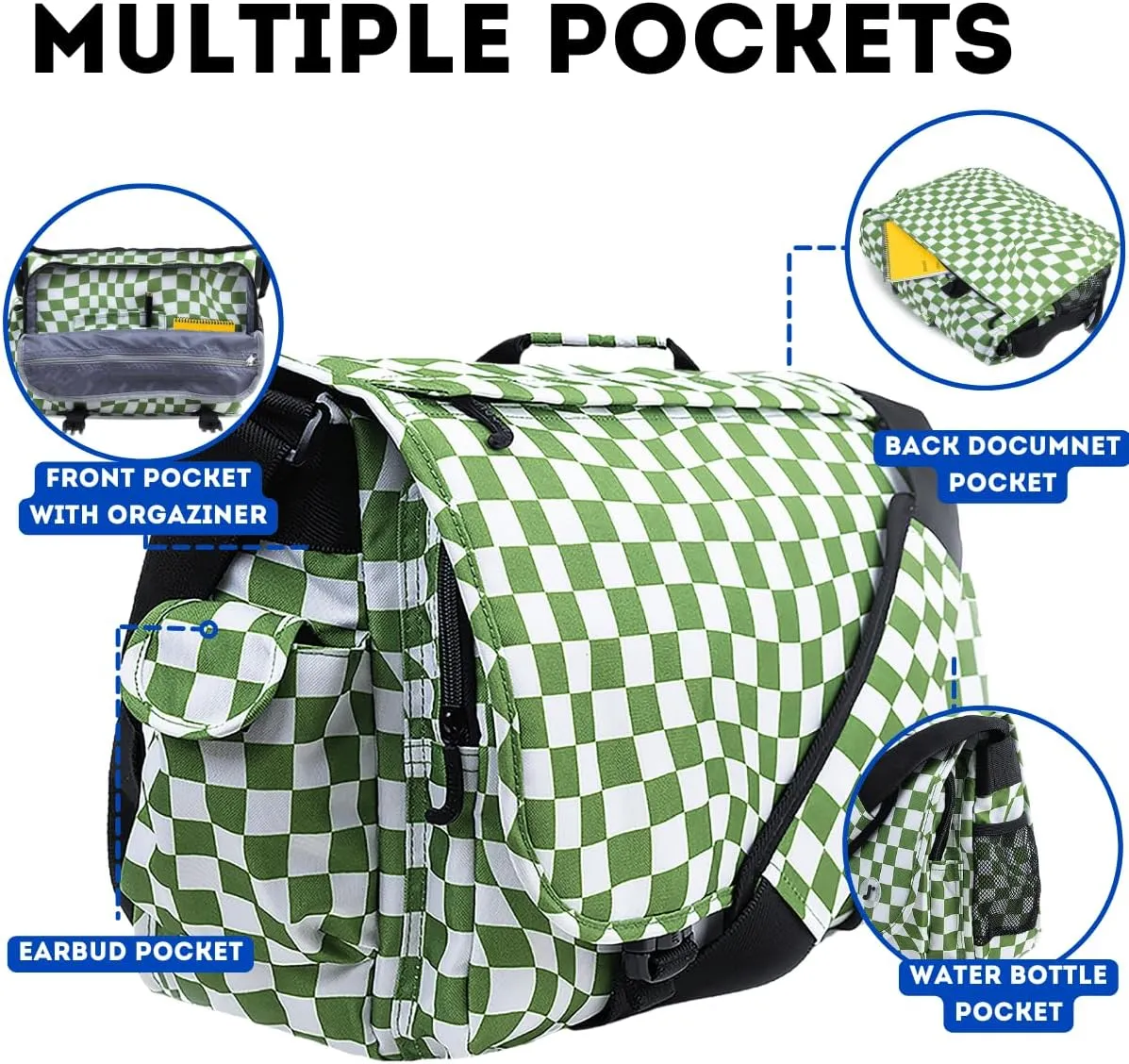 J World New York Thomas Laptop Messenger Bag for Women & Men. Kids Computer Bookbag