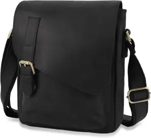 Jack&Chris Leather Messenger Bag for Men, Coffee Crossbody Bag for Men Work Business, Shoulder Crossbody Backpack