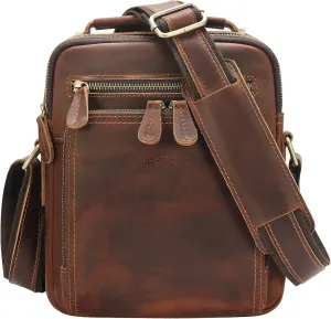 Jack&Chris Leather Messenger Bag for Men, Man Purse Crossbody Bags for Work Business
