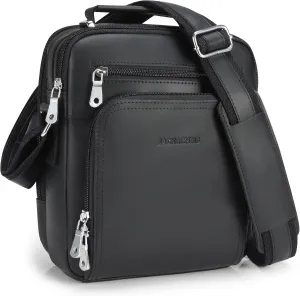 Jack&Chris Leather Messenger Bag for Men, Man Purse Crossbody Bags for Work Business