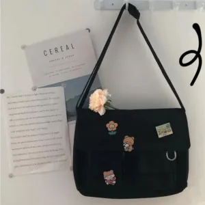 Japanese Harajuku Cute Retro Girl Messenger Shoulder Bag, Kawaii Stuffs Messenger Bag, Crossbody Bags for Women
