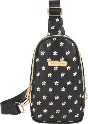 Jessica Simpson One Strap Mini Crossbody Sling Bag Backpack for Women, Waterproof, with Adjustable Strap (Baby's Breath)