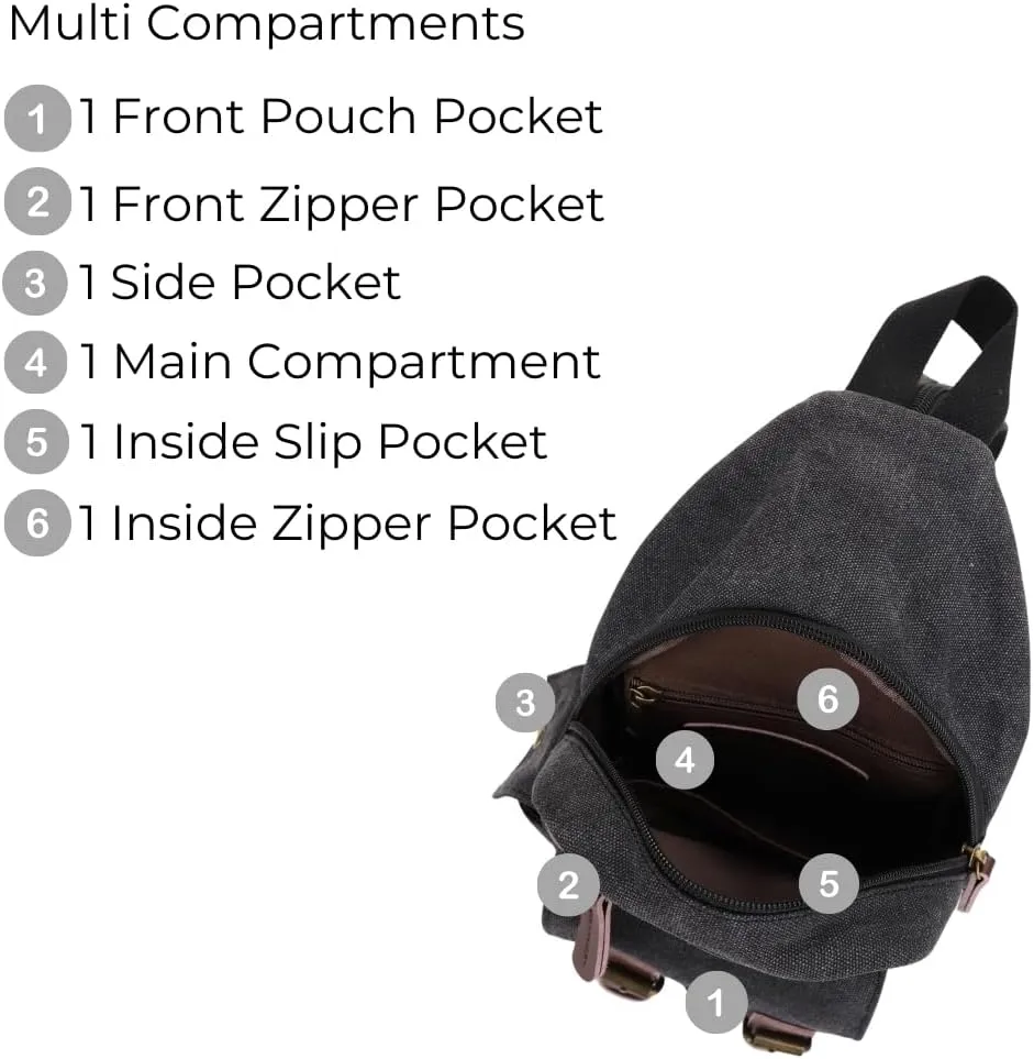 JESSIE & JAMES Shasta Canvas Concealed Carry Sling Bag for Men Women, Convertible Backpack Purse
