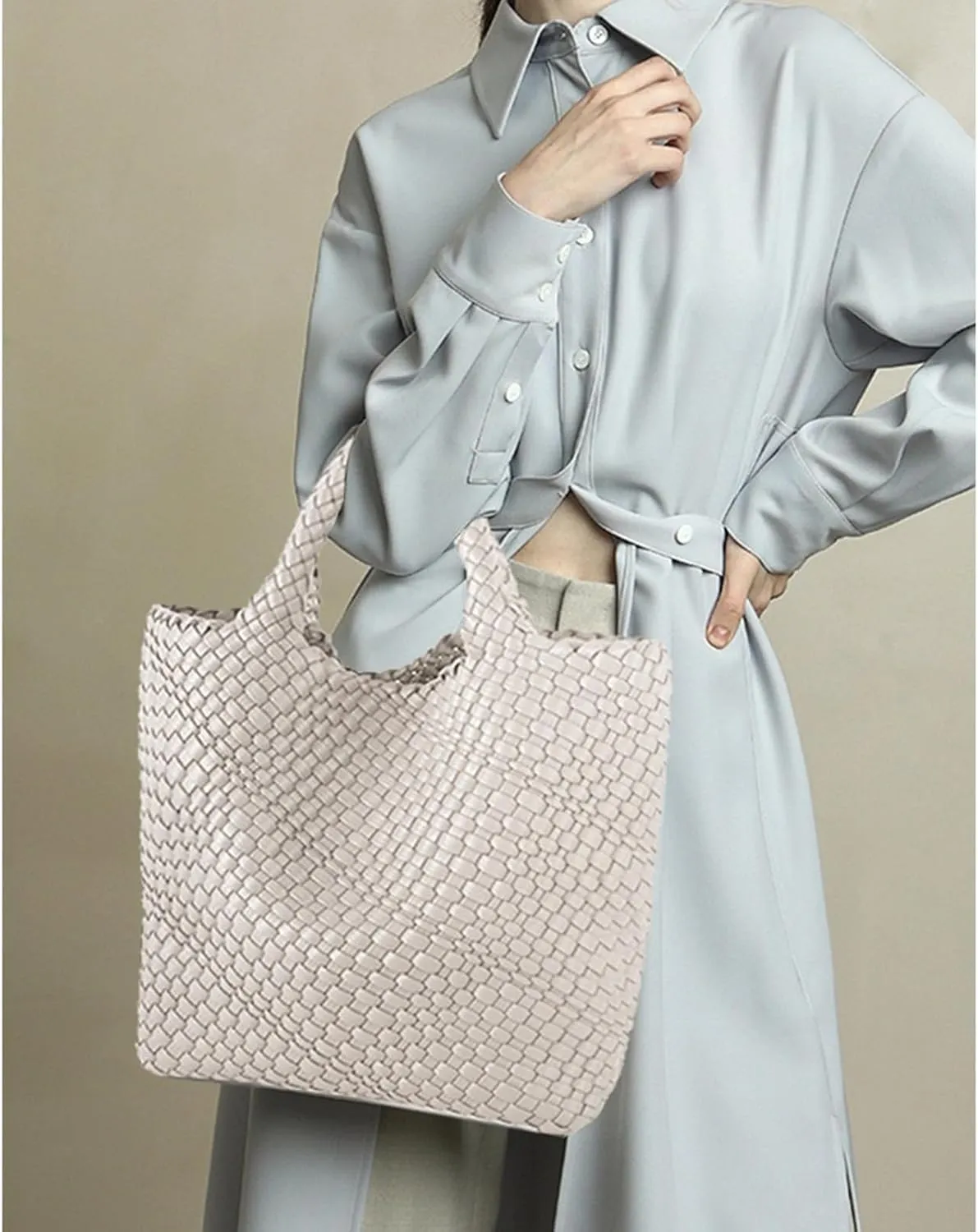 JINMANXUE Fashion Woven Bag Shopper Bag Travel Handbags and Purses Women Tote Bag Large Capacity Shoulder Bags